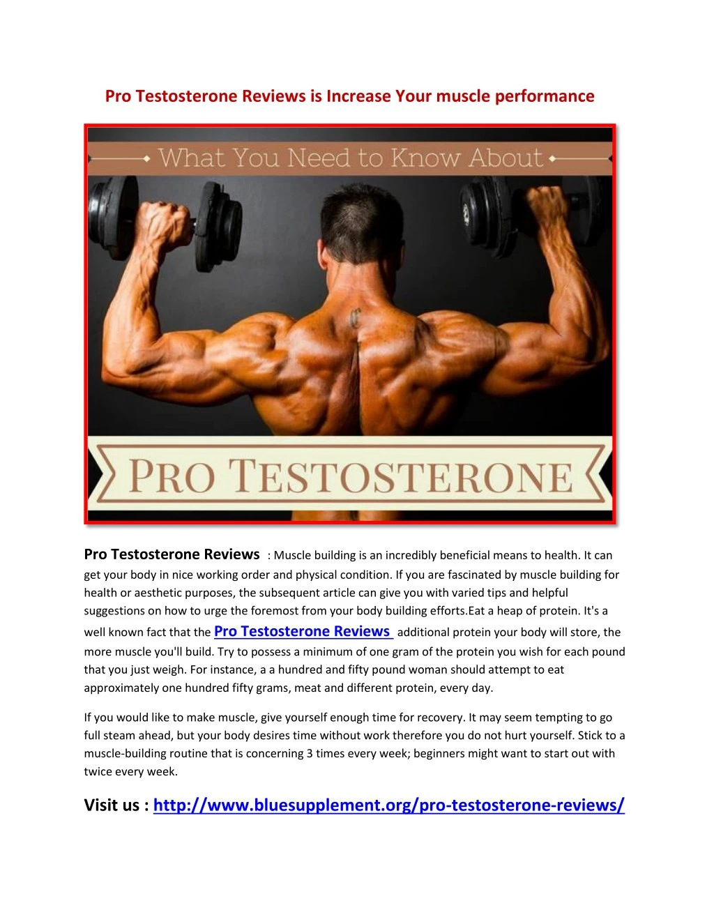 pro testosterone reviews is increase your muscle