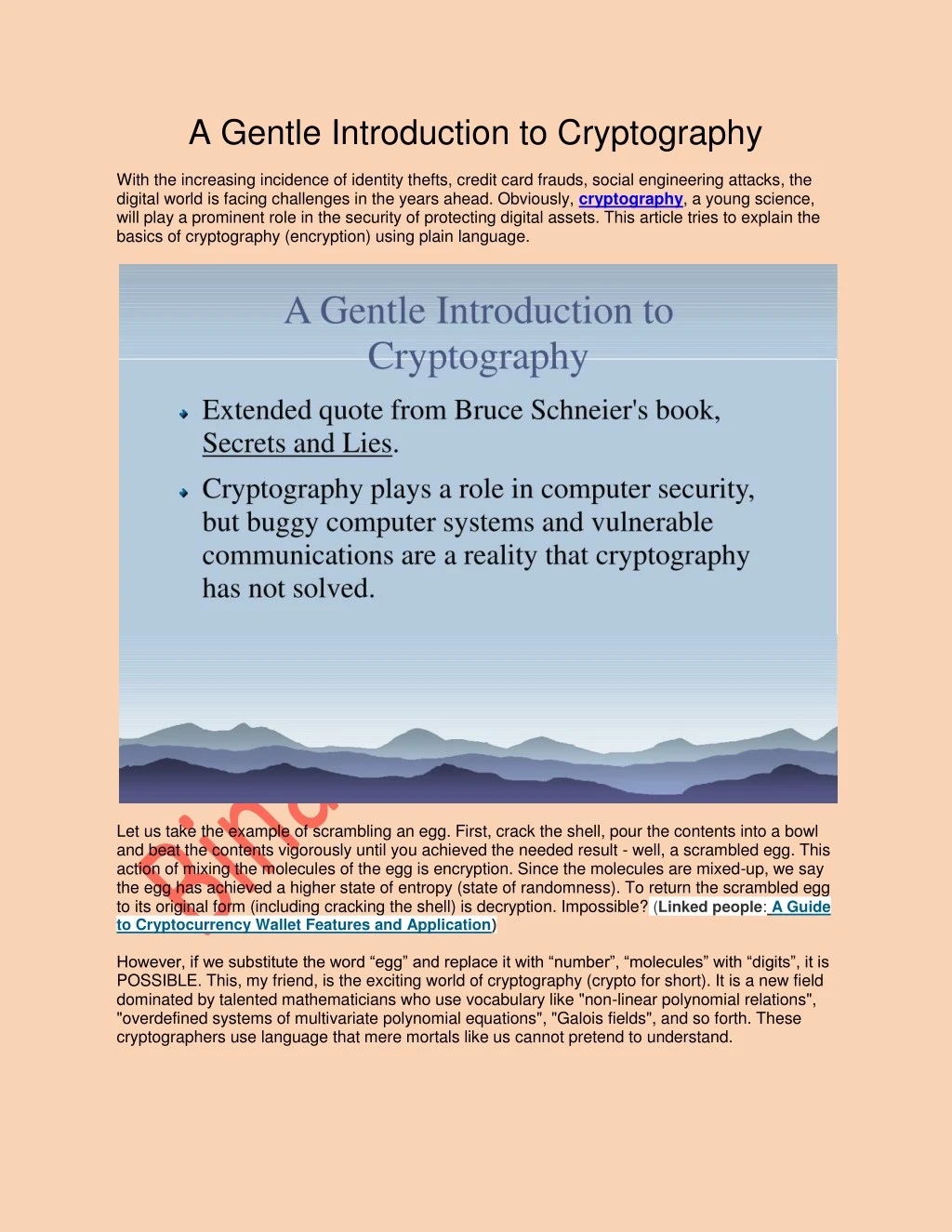 a gentle introduction to cryptography