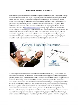 general liability insurance - slide 1
