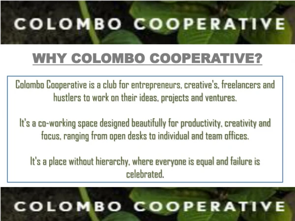 Best Co-working Space in Sri Lanka | Collaborative Workspace
