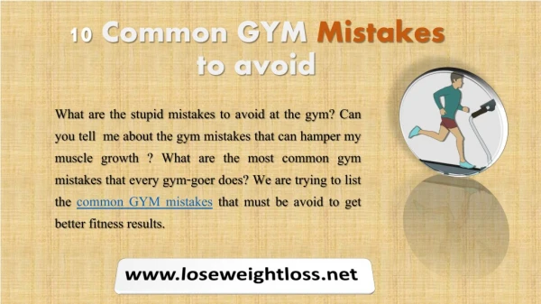 Mistakes that you must avoid at gym