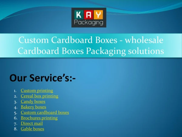 Custom Cardboard Boxes - wholesale Cardboard Boxes Packaging solutions