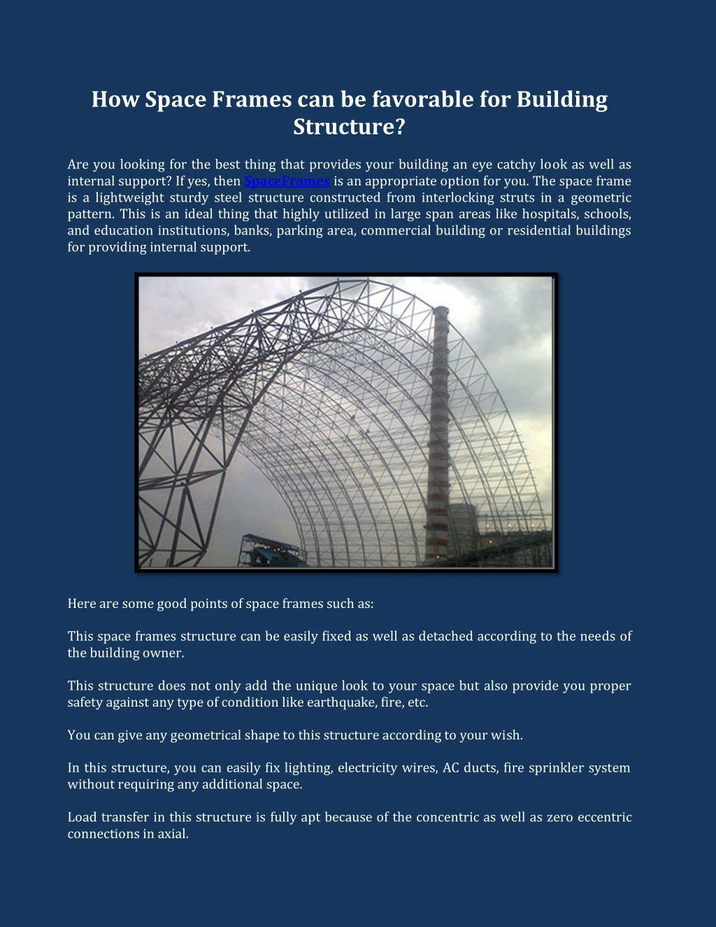 how space frames can be favorable for building