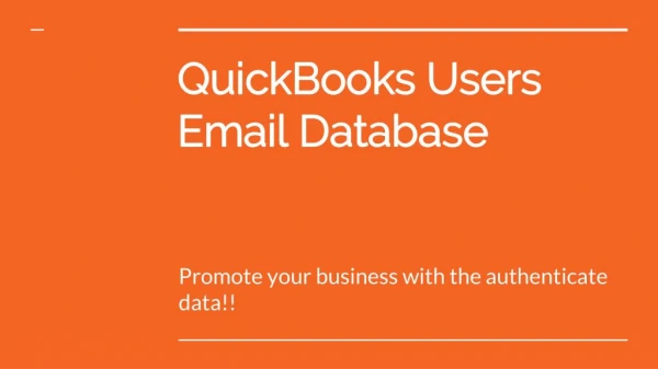 QuickBooks Users Email Database