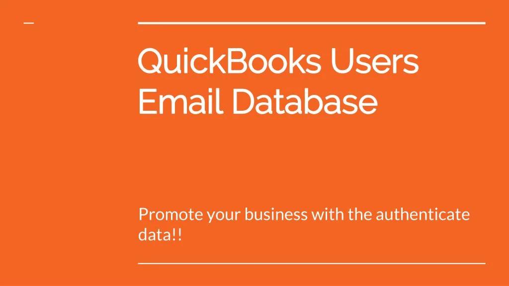quickbooks users email database