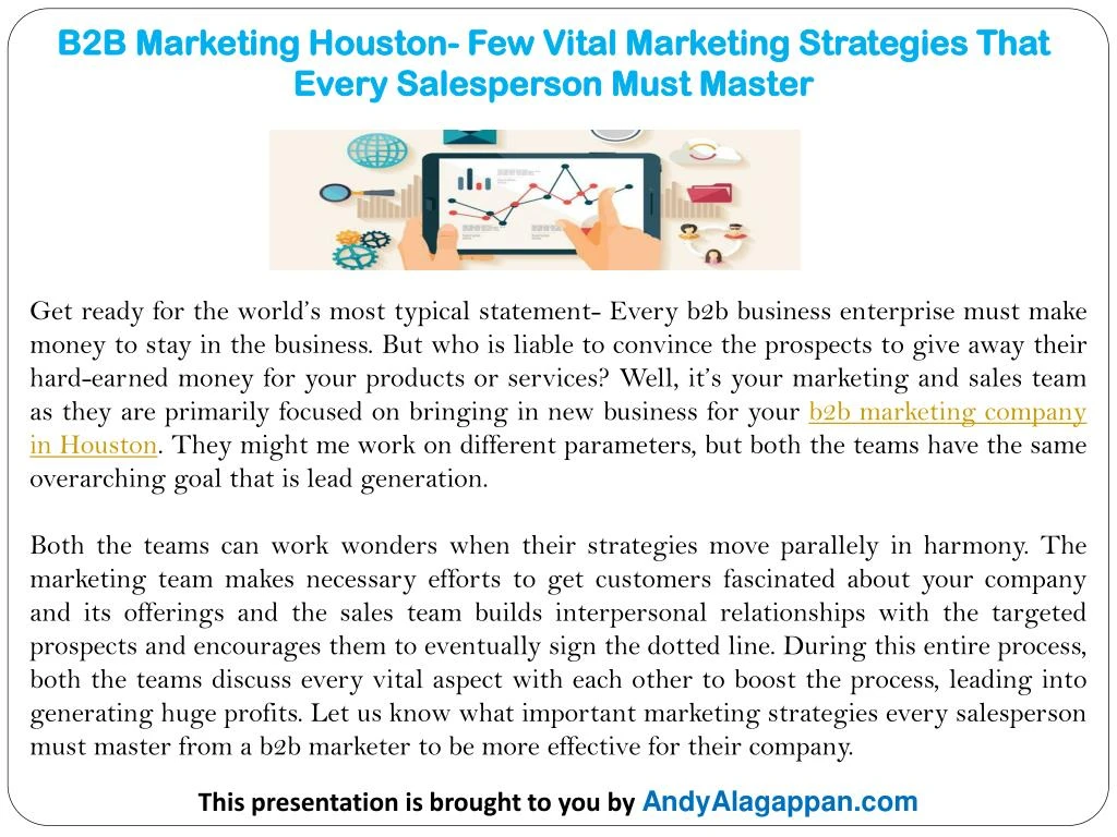 b2b marketing houston few vital marketing strategies that every salesperson must master