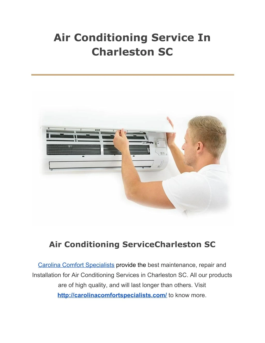 air conditioning service in charleston sc