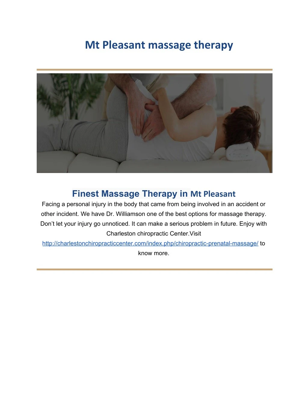 mt pleasant massage therapy