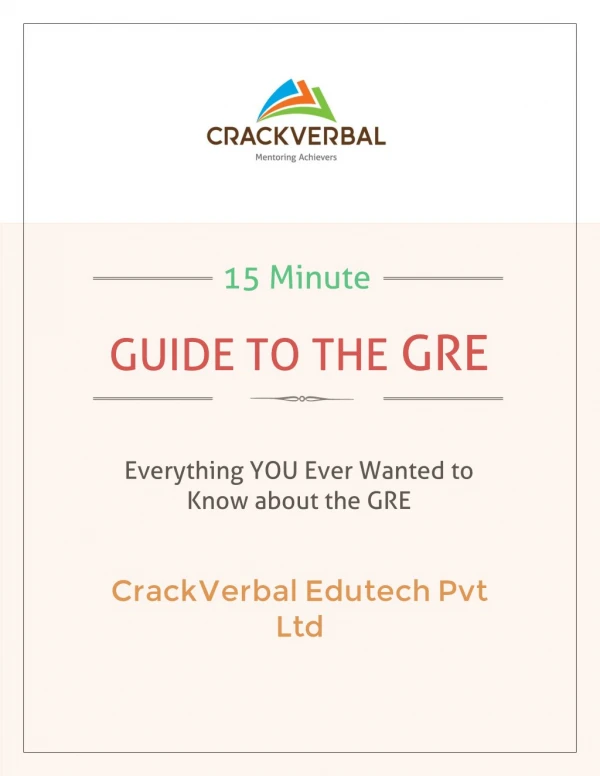 15 Minute Guide To GRE Free PDF-CrackVerbal