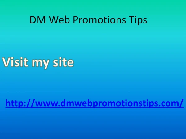 DM Web Promotion Tips