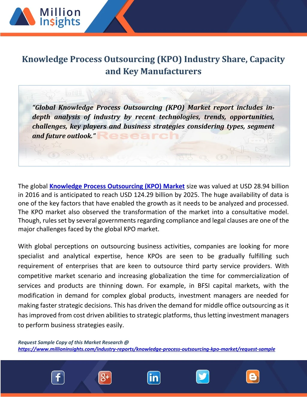 knowledge process outsourcing kpo industry share