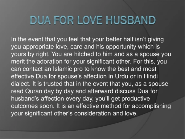 Dua for Love, Protection and Health of Husband