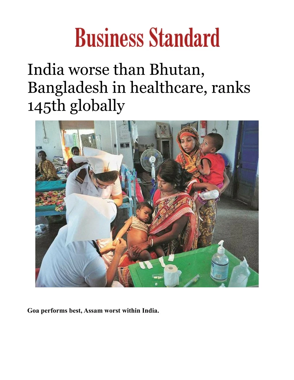 india worse than bhutan bangladesh in healthcare