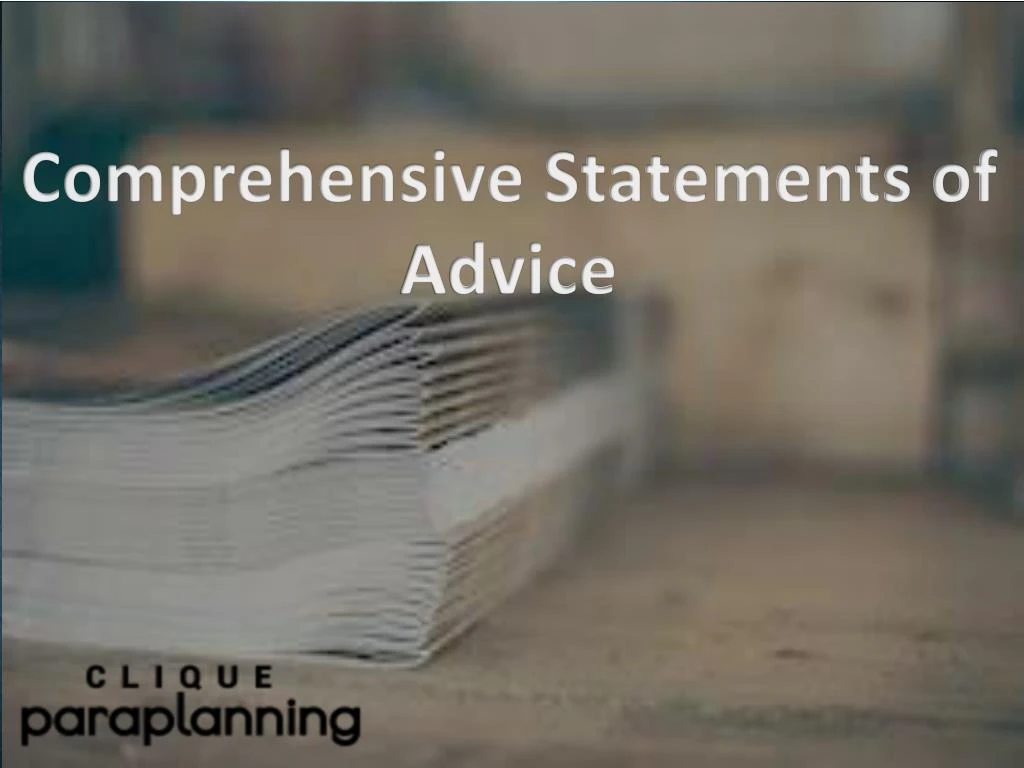 comprehensive statements of advice