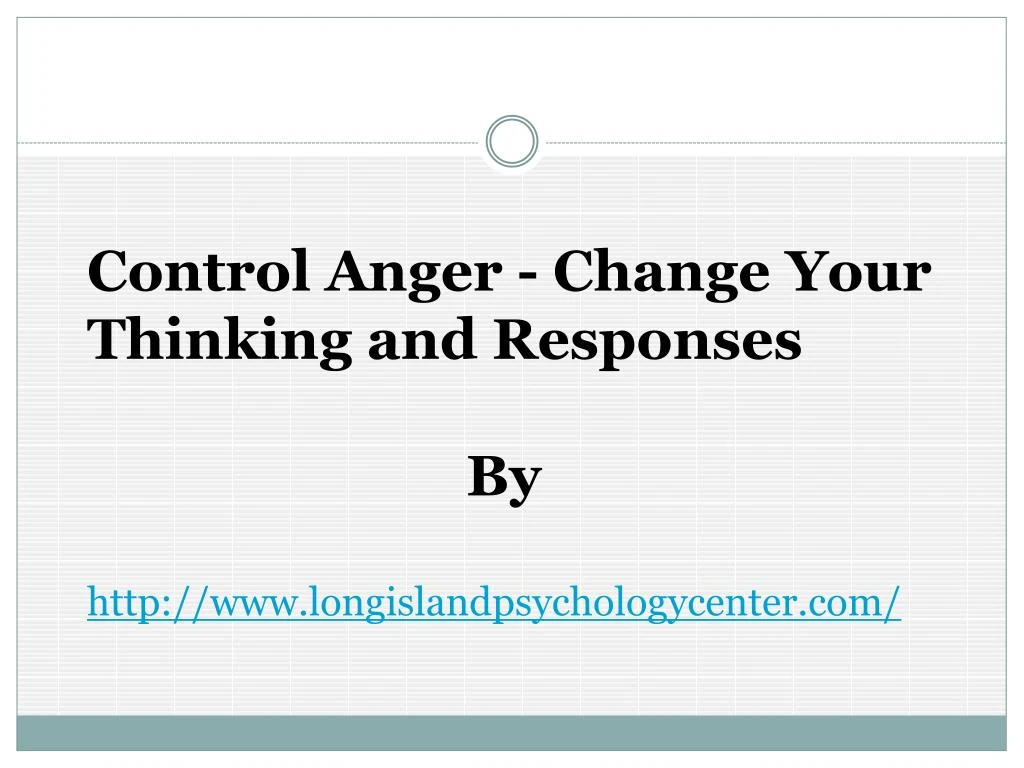 control anger change your thinking and responses