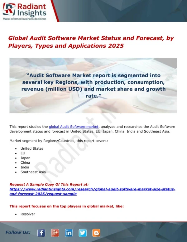 Global Audit Software Market Status and Forecast, by Players, Types and Applications 2025