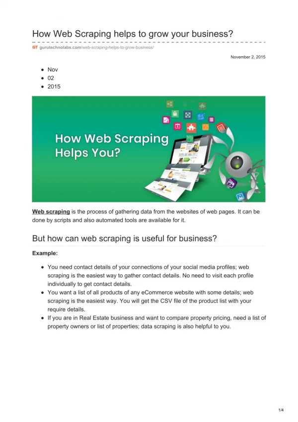Web Scraping Helps to Grow Business