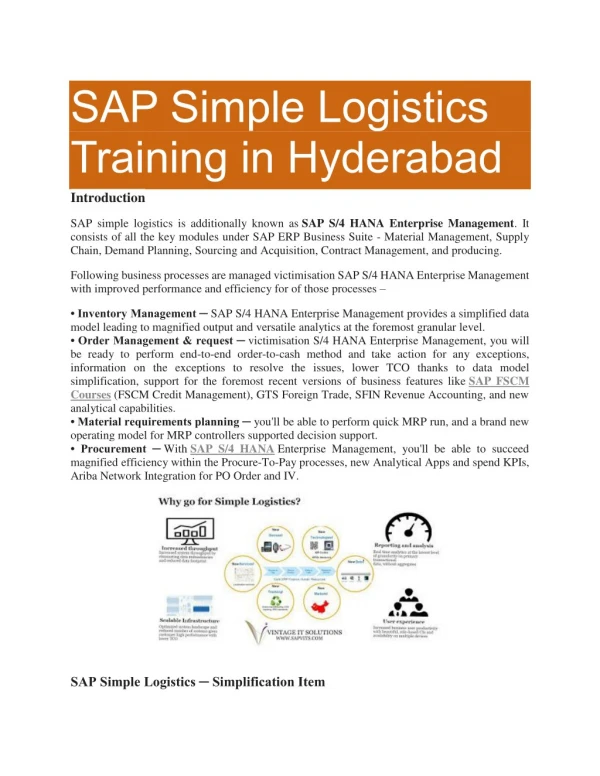 SAP Simple Logistics PDF
