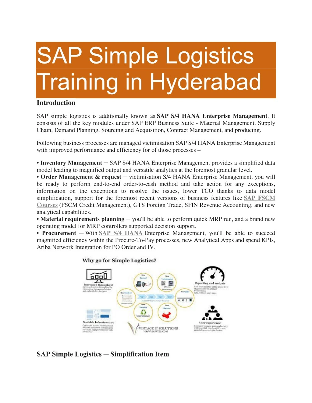 sap simple logistics training in hyderabad