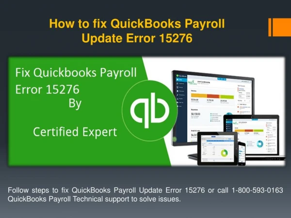 1-800-593-0163 How to fix QuickBooks Payroll Update Error 15276
