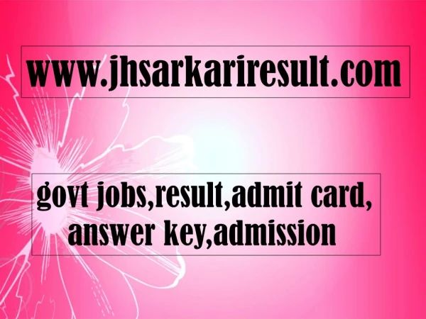 www jhsarkariresult com