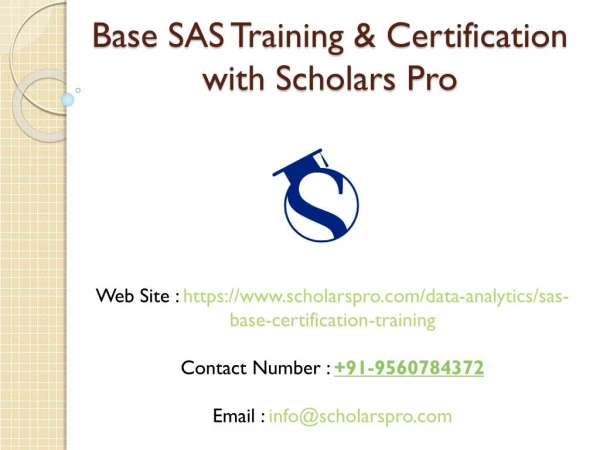 ScholarsPro - Base level courses, training and Certification Program
