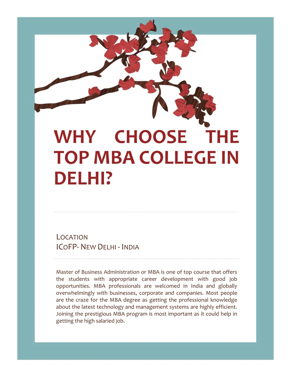 why choose the top mba college in delhi