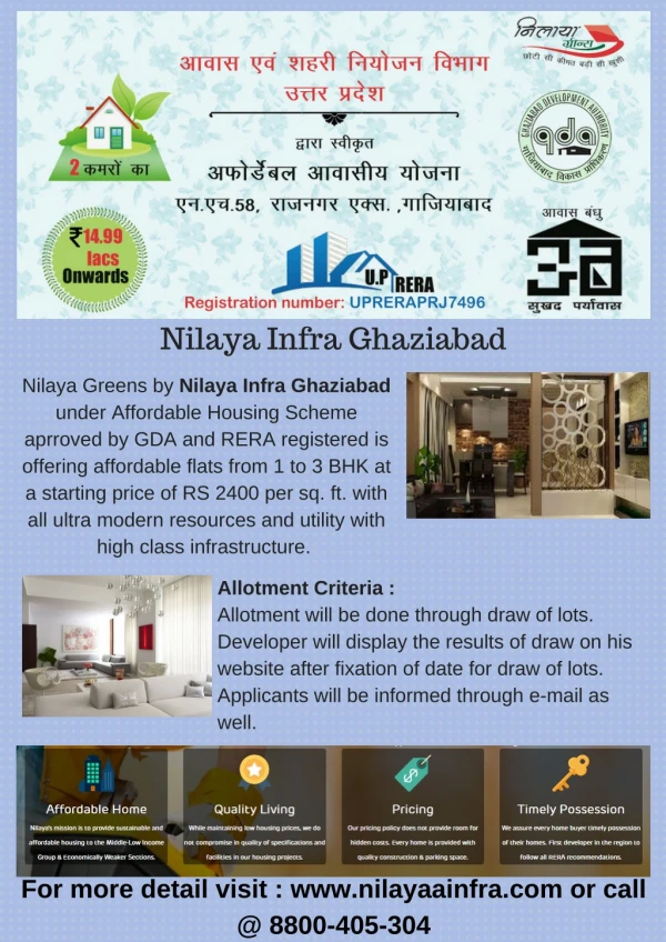 Nilaya Greens Ghaziabad with Affordable Housing Scheme