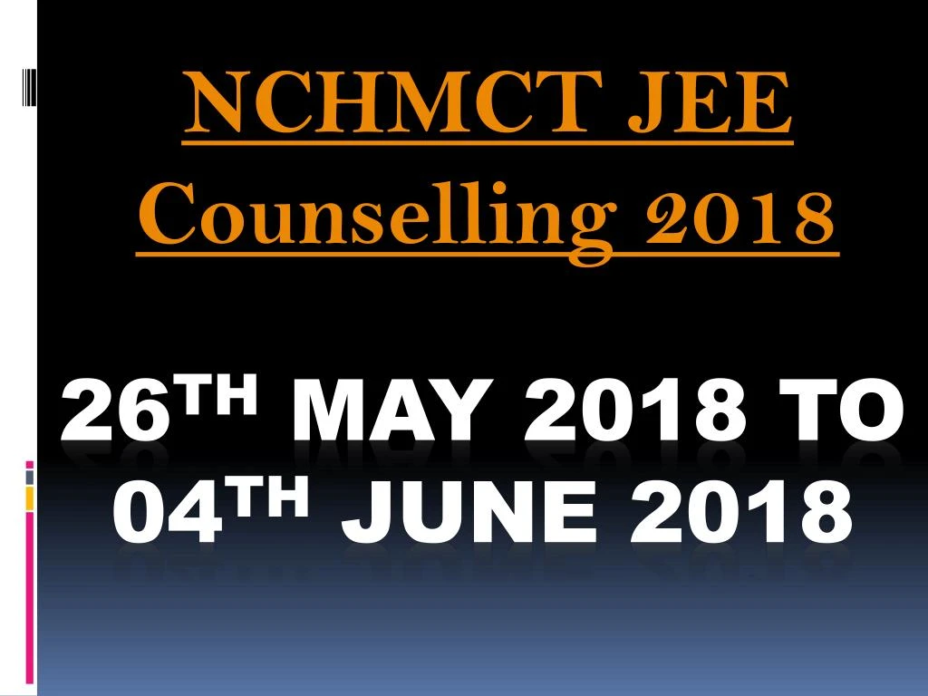 nchmct jee counselling 2018