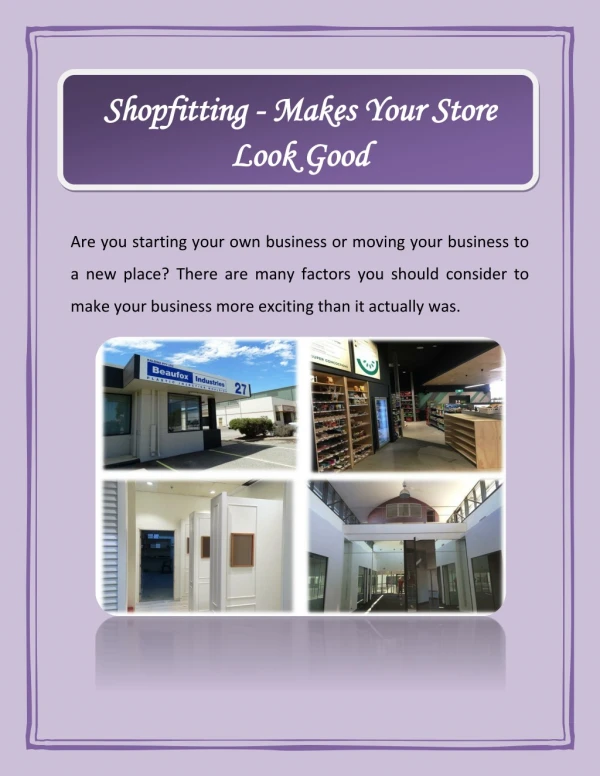 Shopfitting - Makes Your Store Look Good