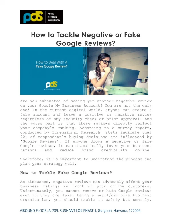 How to Tackle Negative or Fake Google Reviews?