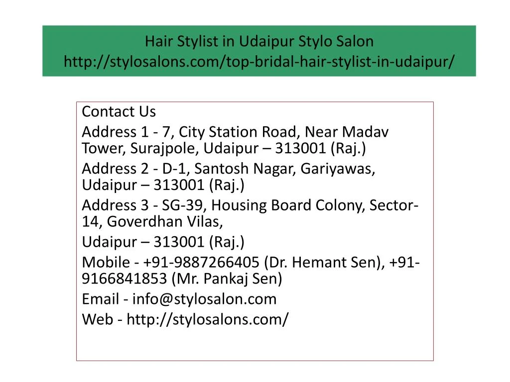 hair stylist in udaipur stylo salon http stylosalons com top bridal hair stylist in udaipur