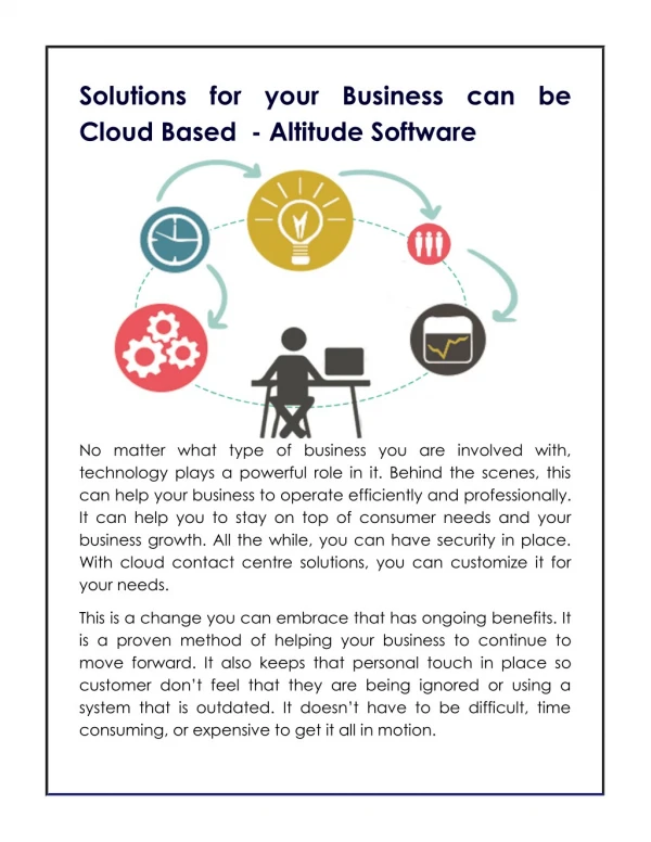 Solutions for your Business can be Cloud Based - Altitude Software