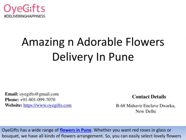 Amazing n Adorable Flowers Delivery In Pune