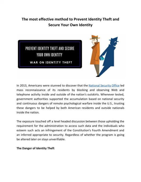 The most effective method to Prevent Identity Theft and Secure Your Own Identity