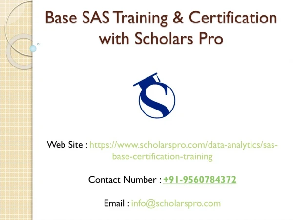 Base sas training | Sas base course with ScholarsPro