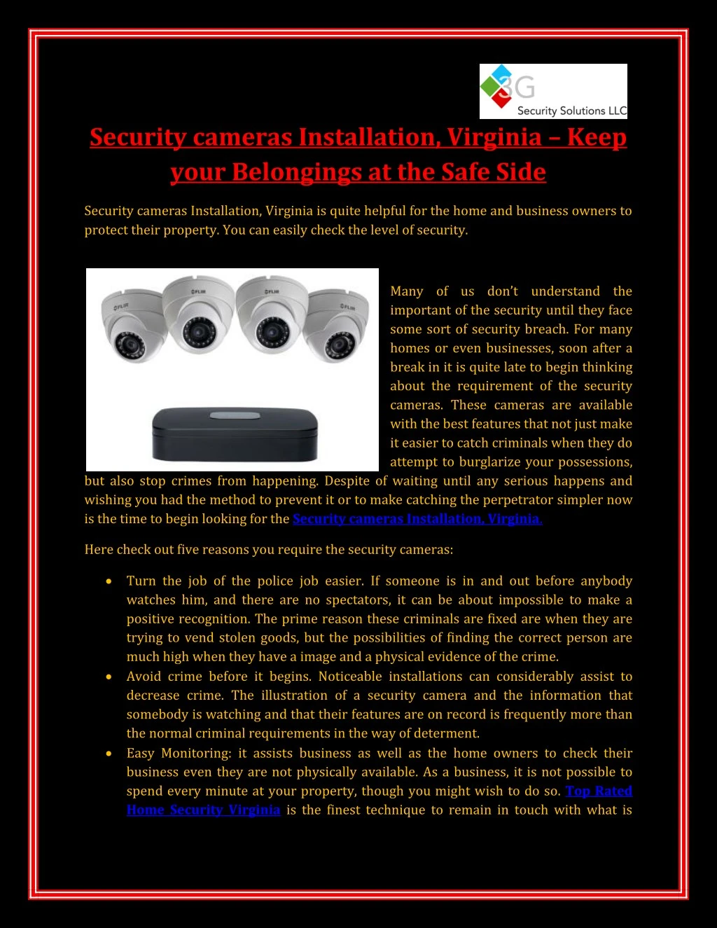 security cameras installation virginia keep your