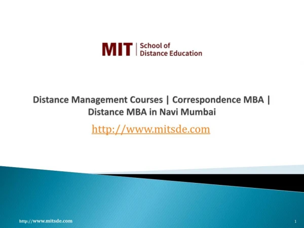 Distance Management Courses | Correspondence MBA | Distance MBA in Navi Mumbai