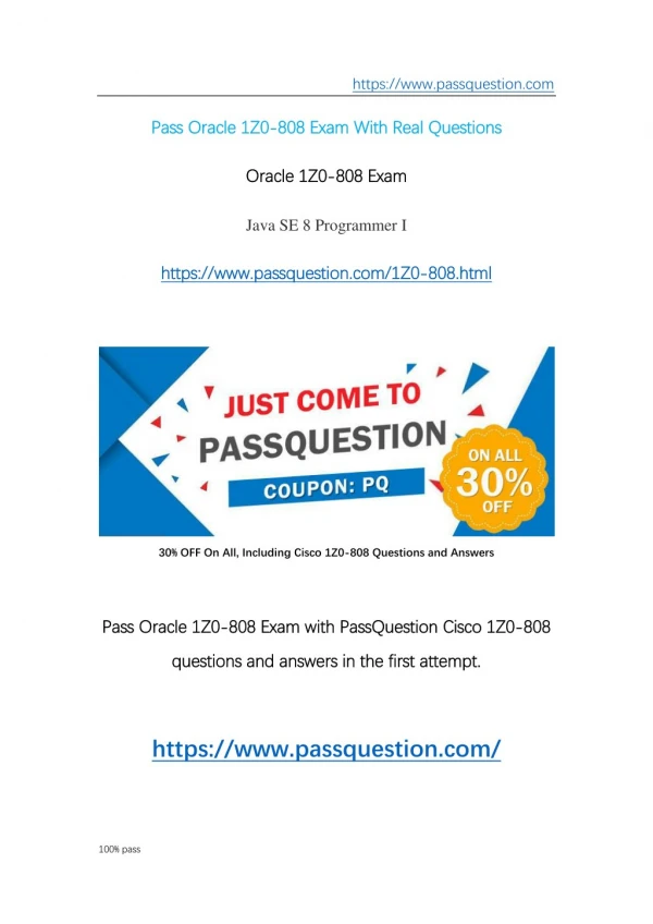 passed 1z0-808 exam! free download passquestion 1z0-808 dumps