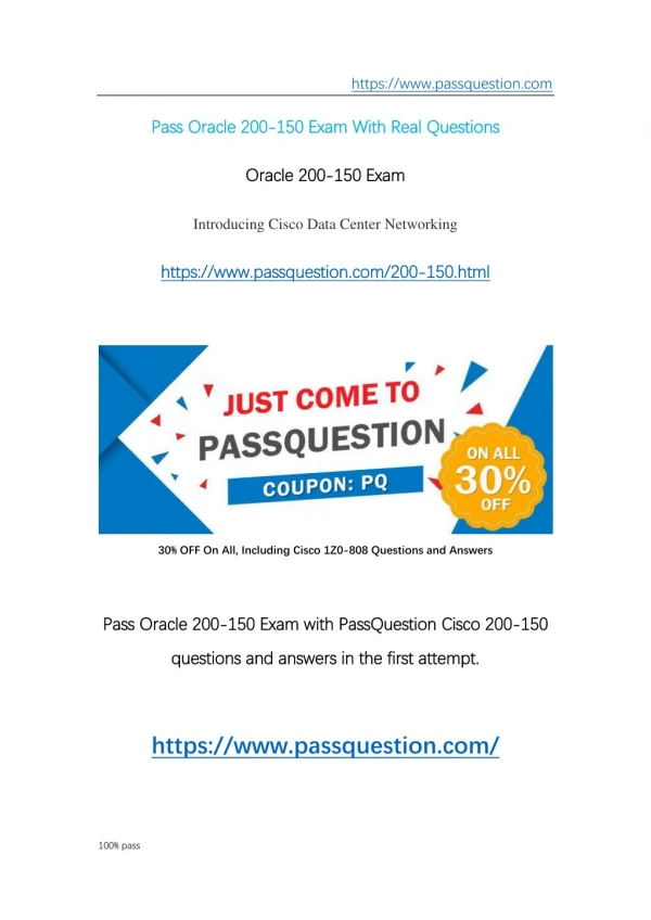 Passed 200-150 DCICN! Free download passquestion 200-150 exam real questions