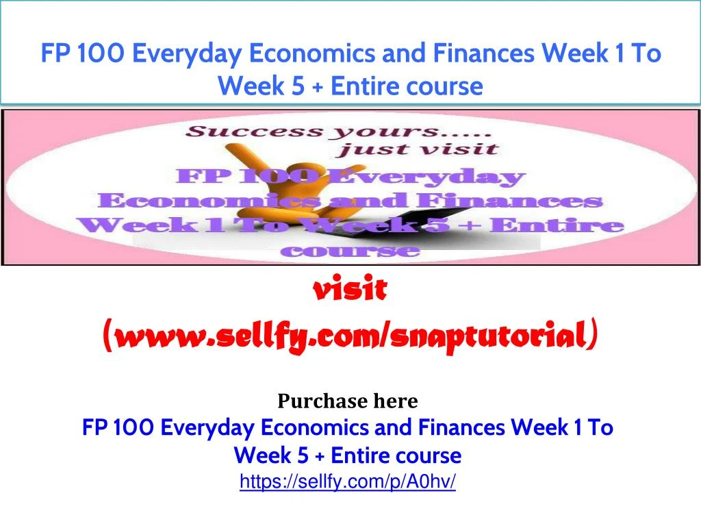 fp 100 everyday economics and finances week