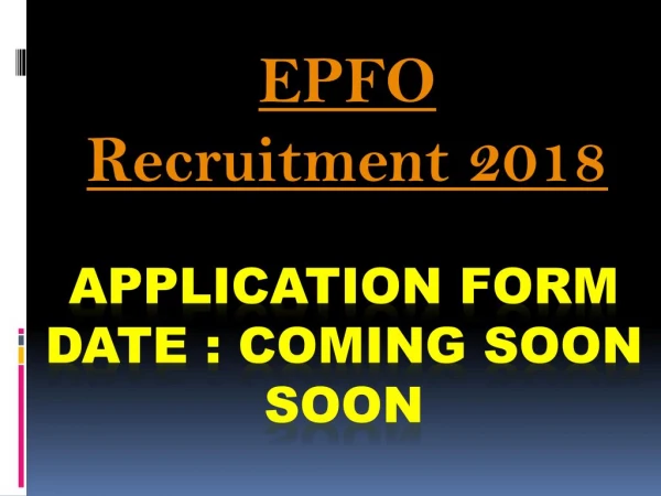 EPFO Recruitment 2018