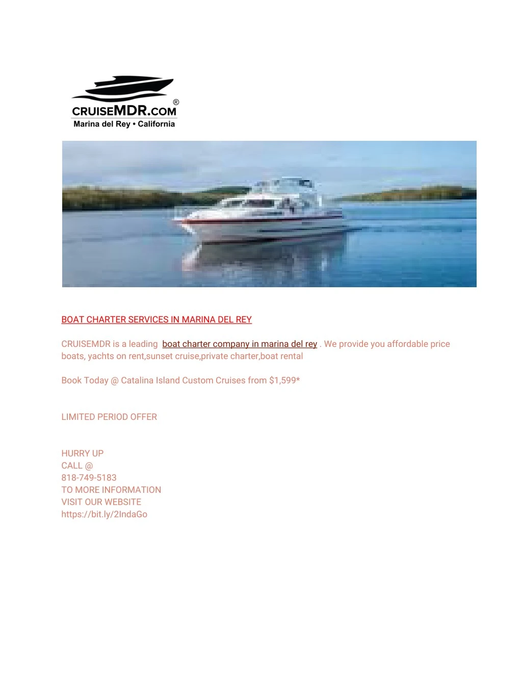 boat charter services in marina del rey cruisemdr