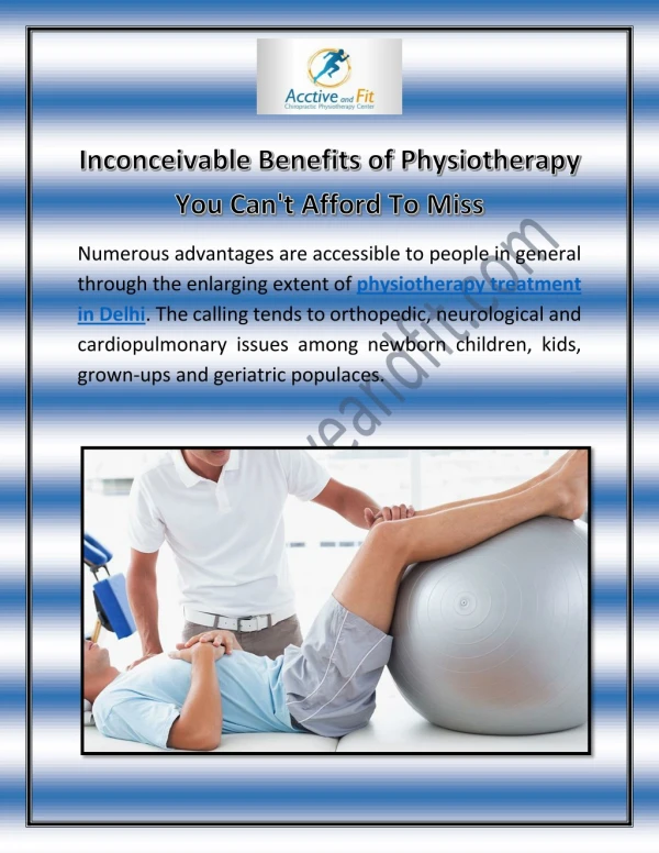 Inconceivable Benefits of Physiotherapy You Can't Afford To Miss