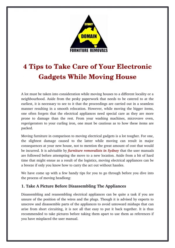 4 Tips to Take Care of Your Electronic Gadgets While Moving House