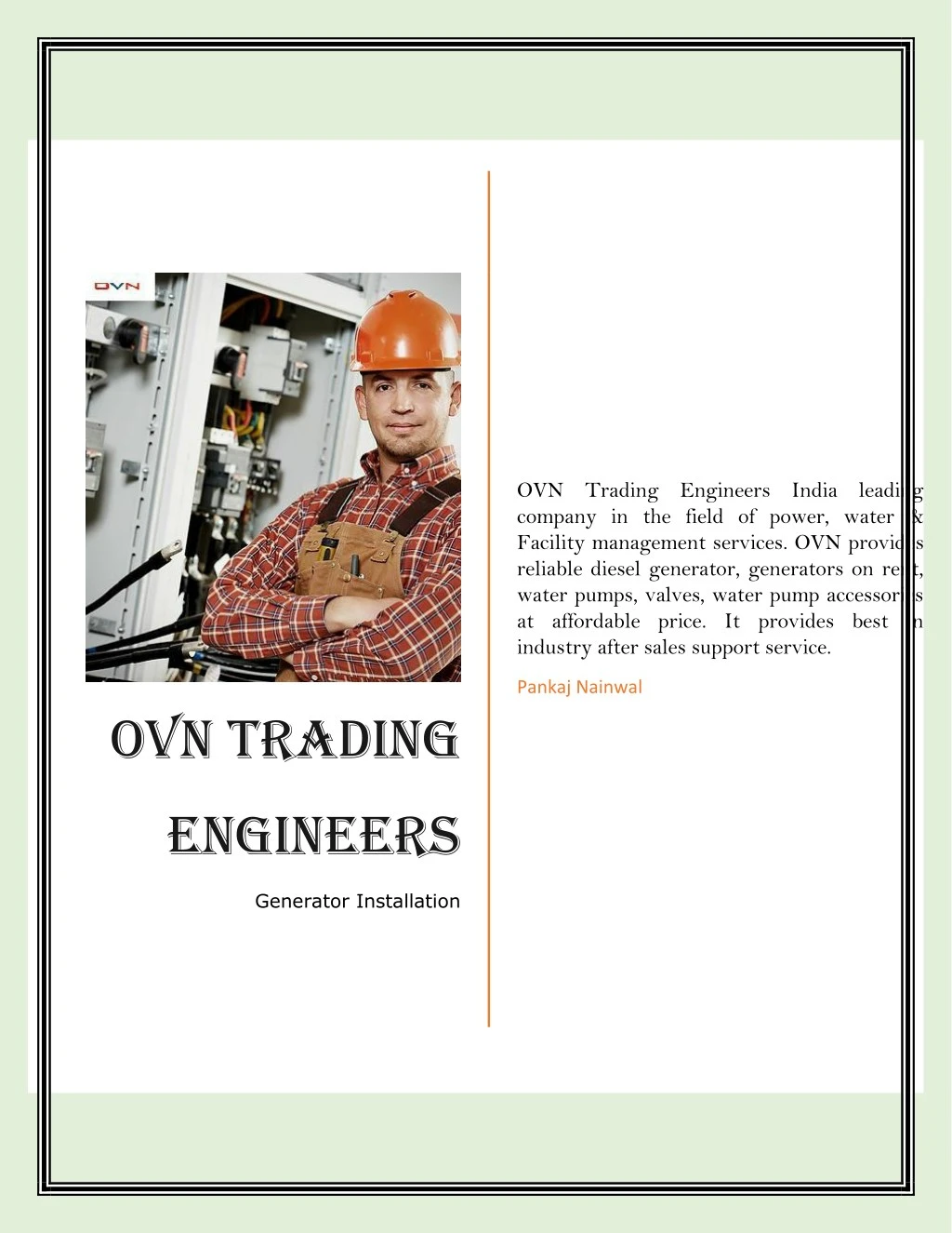 ovn trading engineers india leading company