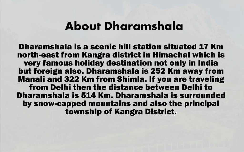 about dharamshala