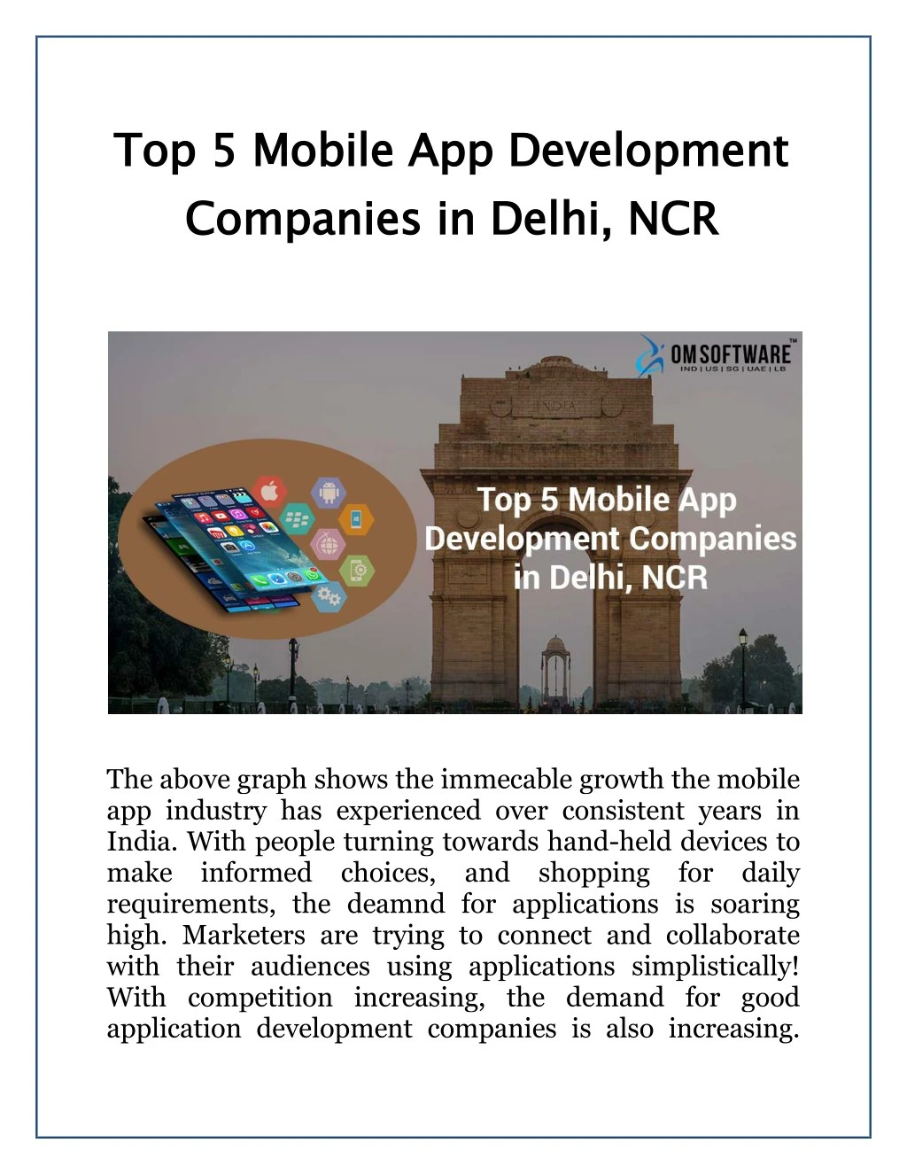 top 5 mobile app development companies in delhi