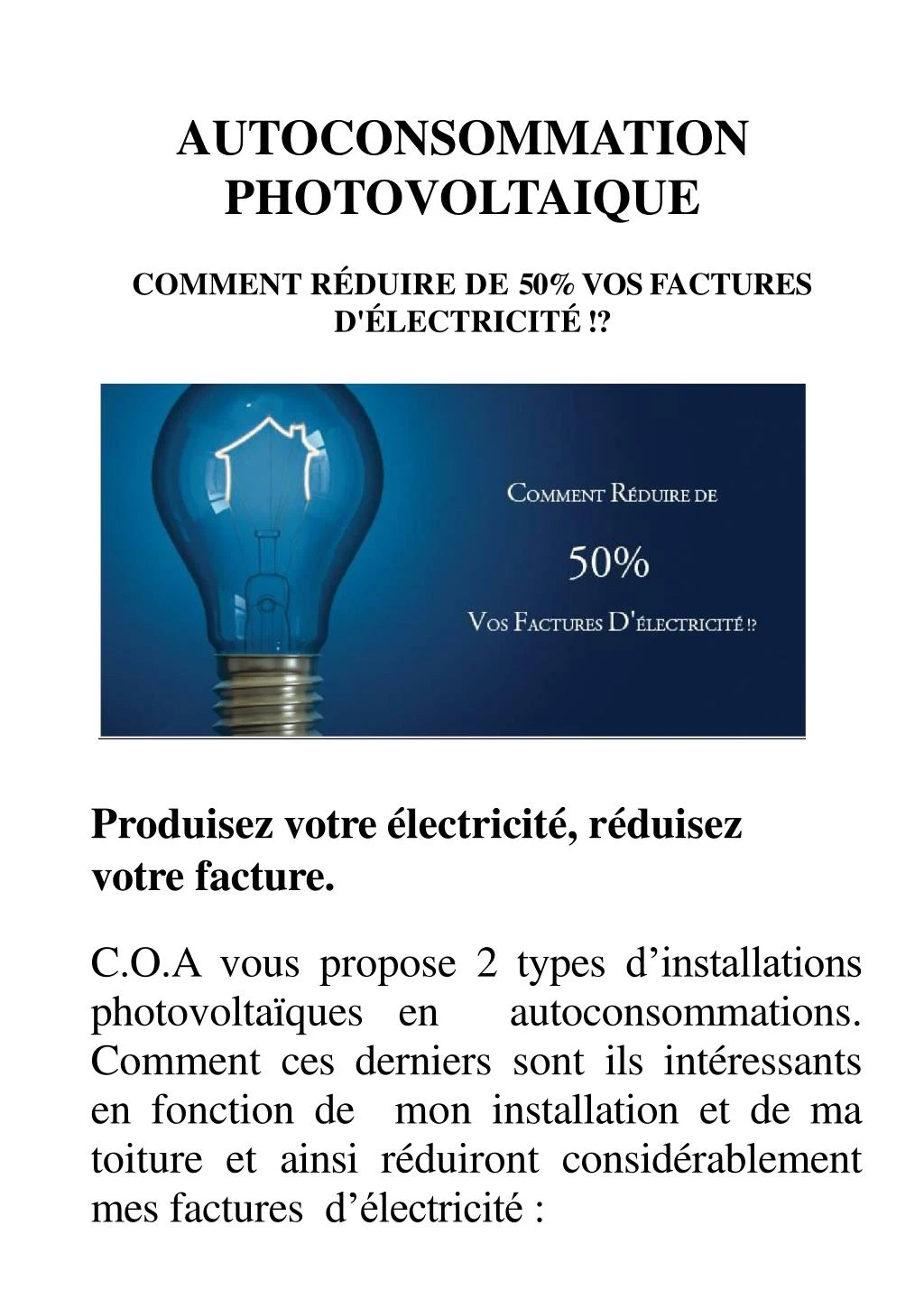 autoconsommation photovoltaique