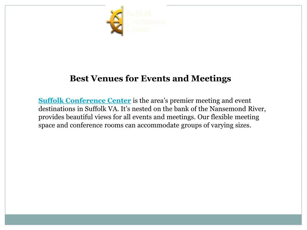 best venues for events and meetings